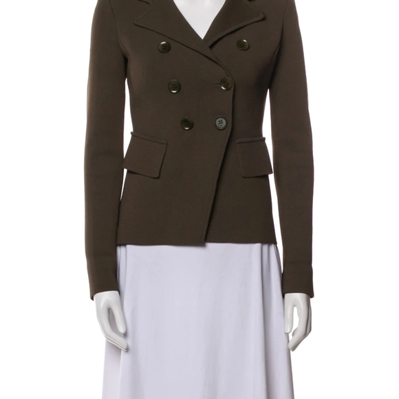 Scanlan Theodore Crepe Knit Blazer - Brown Large